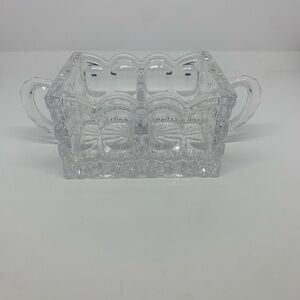 Elegant Crystal Clear Glass Dish Holds Sugar Packs